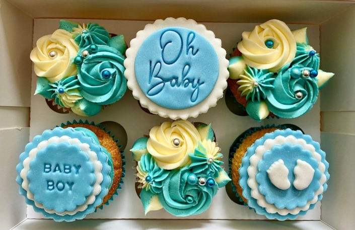 Baby boy cupcakes