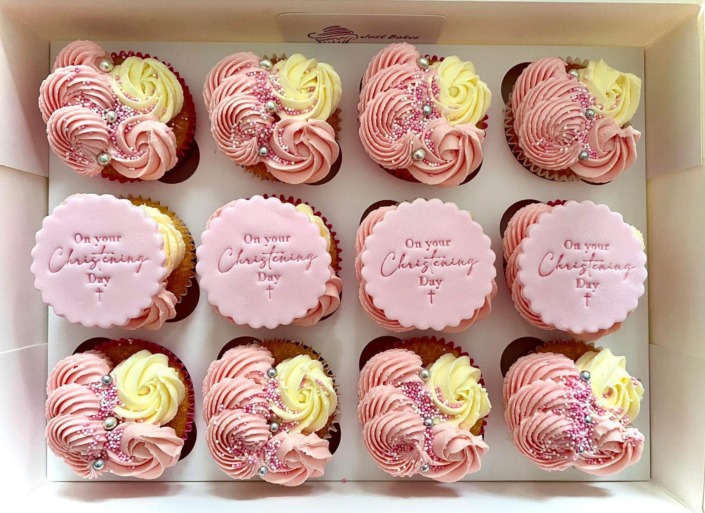 Christening cupcakes
