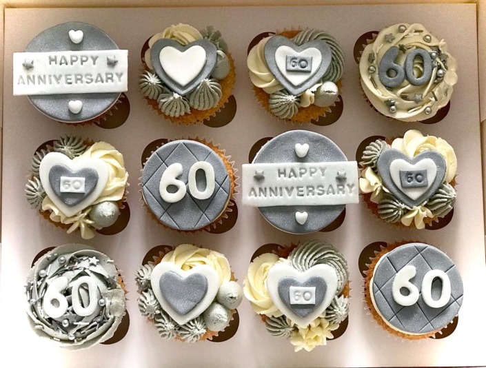 Diamond Anniversary Cupcakes
