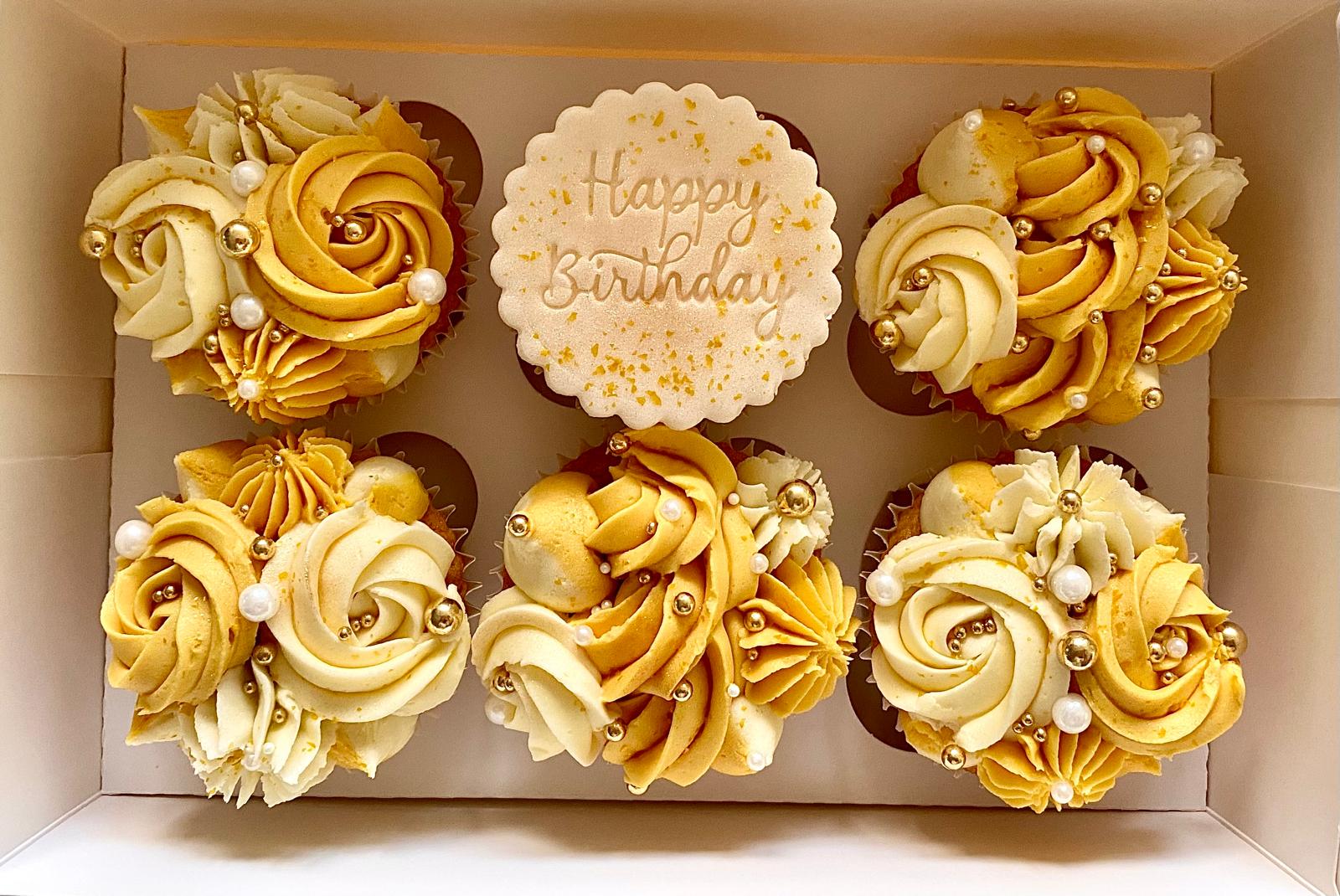 Gold and White Cupcakes Gold and White Cupcakes
